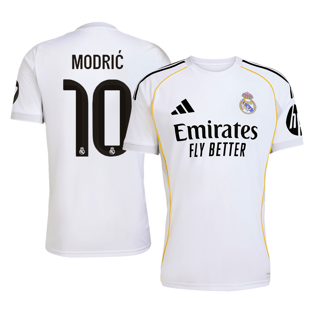 MODRIĆ #10 Real Madrid Mens Home Soccer Jersey 2025/26 White [PREMIUM]