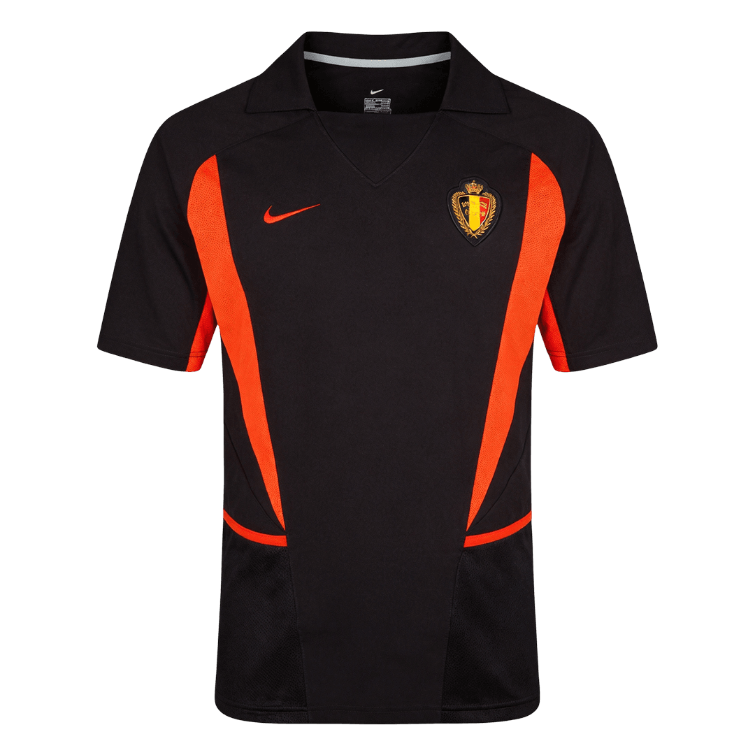 Retro Belgium Mens Away Soccer Jersey World Cup 2002 Black