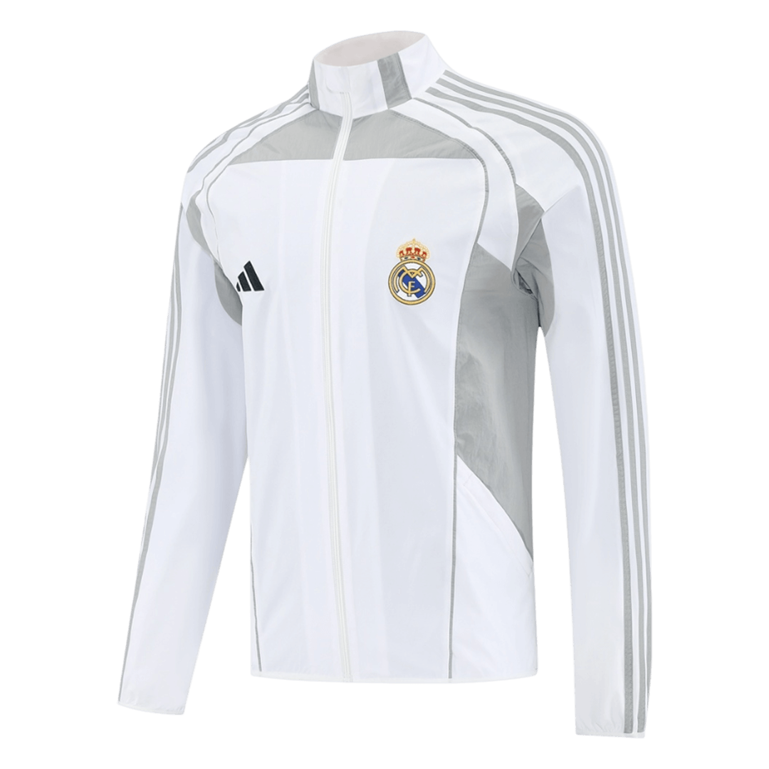 Real Madrid Mens Windbreaker Jacket 2025/26 White