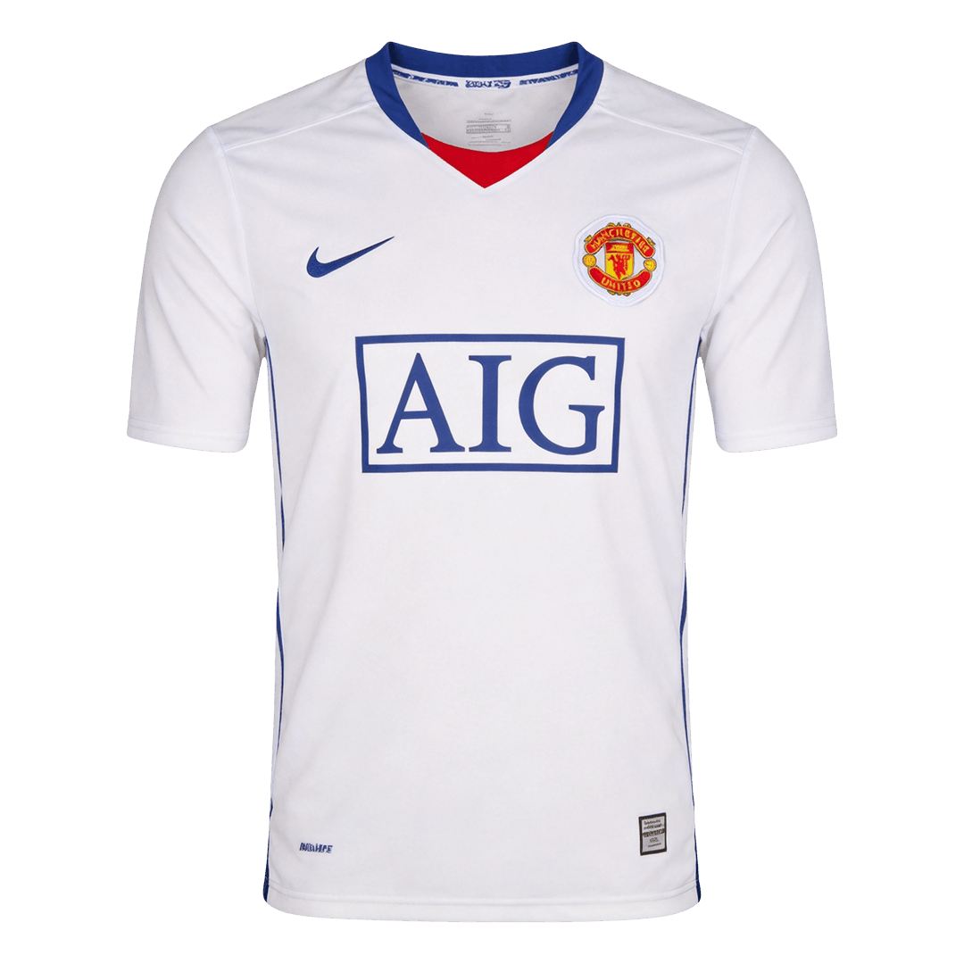 Retro Manchester United Mens Away Soccer Jersey 2008/09 White