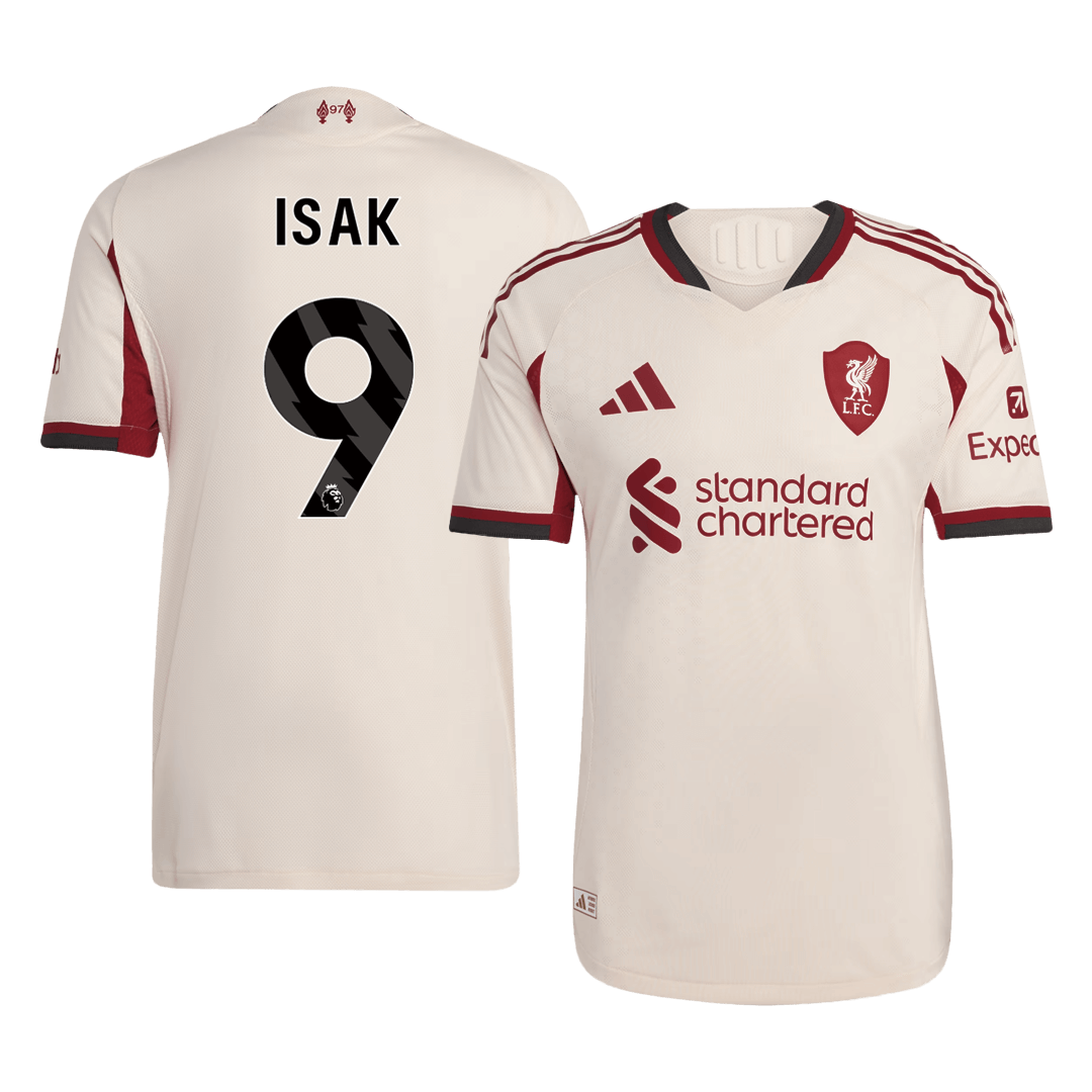 ISAK ##9 Liverpool Mens Away Soccer Jersey 2025/26 White - Player Version