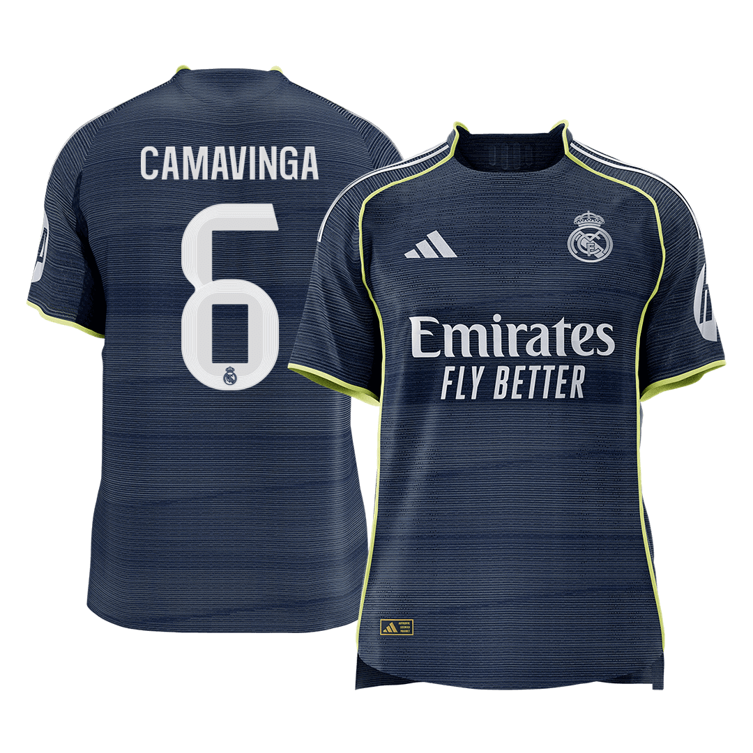 CAMAVINGA #6 Real Madrid Mens Away Soccer Jersey 2025/26 Navy - Player Version [PREMIUM]