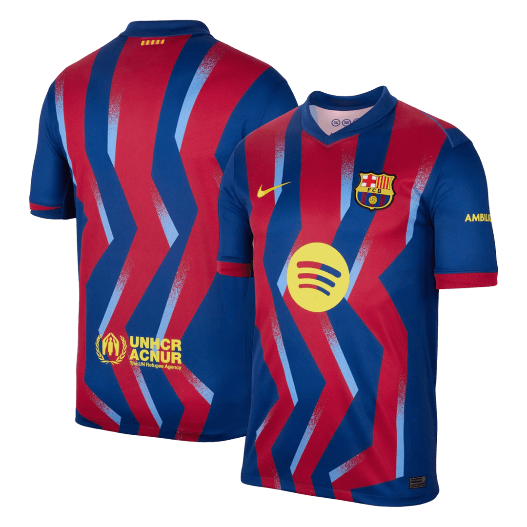 Barcelona Mens Fourth Away Soccer Jersey 2025/26 Red&Blue