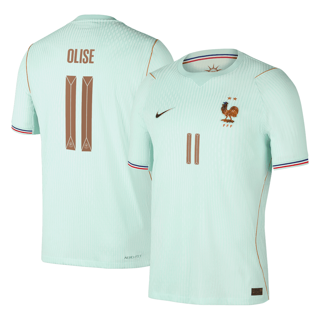 OLISE #11 France Mens Away Soccer Jersey World Cup 2026 Green - Player Version