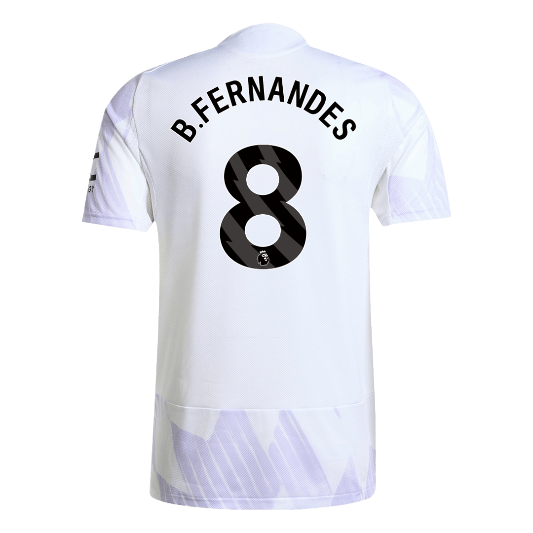 B.FERNANDES #8 Manchester United Mens Away Soccer Jersey 2025/26 White - Player Version