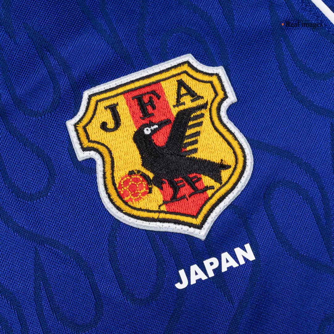 Retro Japan Mens Home Long Sleeve Soccer Jersey World Cup 1998 Blue