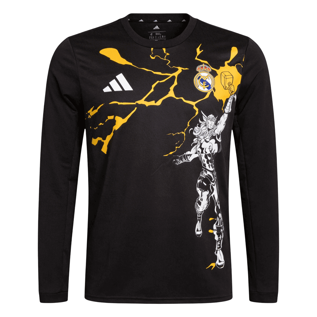 Real Madrid Mens Long Sleeve Soccer Jersey 2025/26 Black