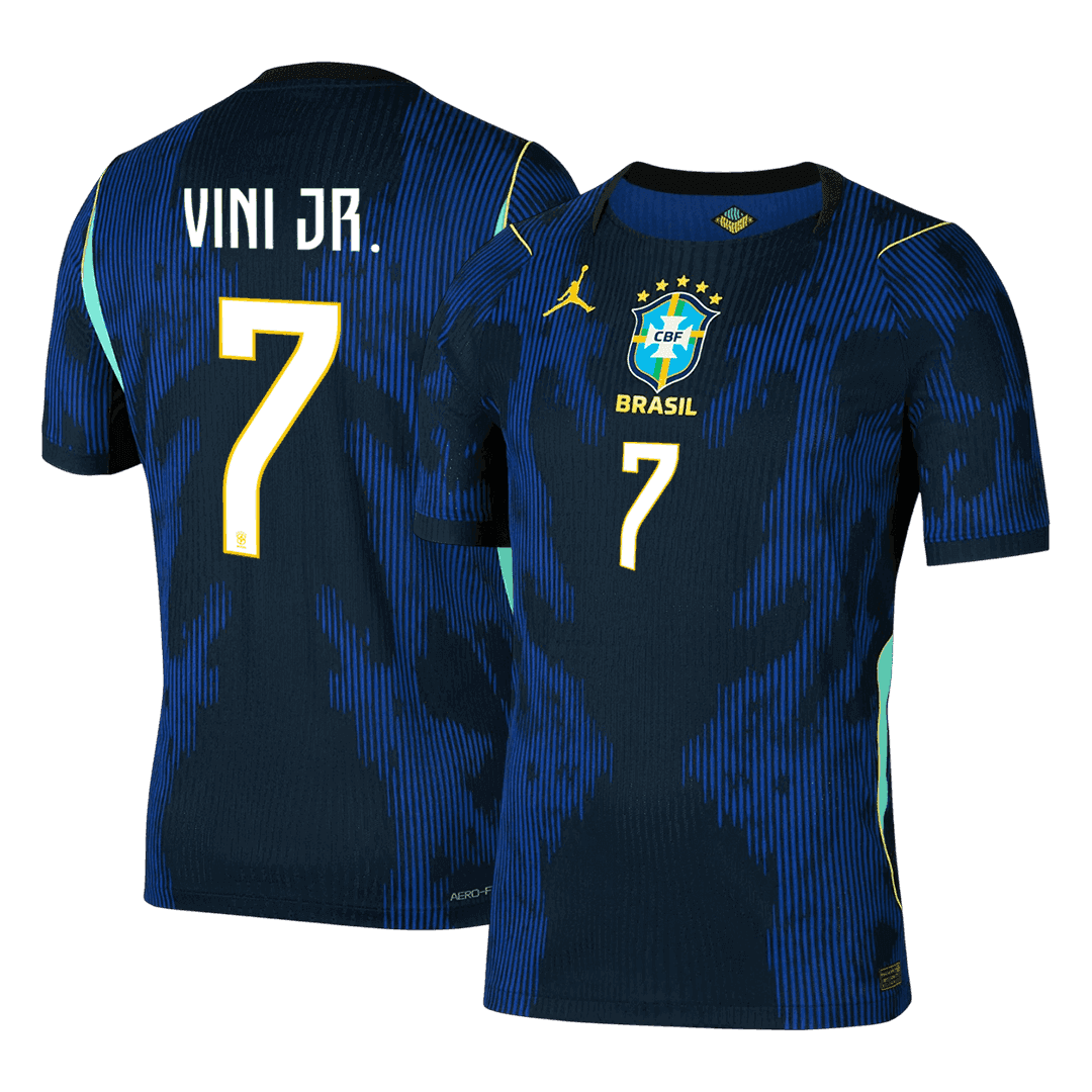 VINI JR. #7 Brazil Mens Away Soccer Jersey World Cup 2026 Navy - Player Version