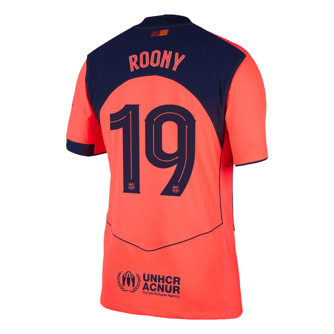 ROONY #19 Barcelona Mens Third Away Soccer Jersey UCL 2025/26 Orange - Player Version