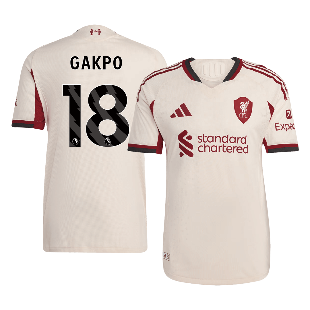 GAKPO #18 Liverpool Mens Away Soccer Jersey 2025/26 White - Player Version