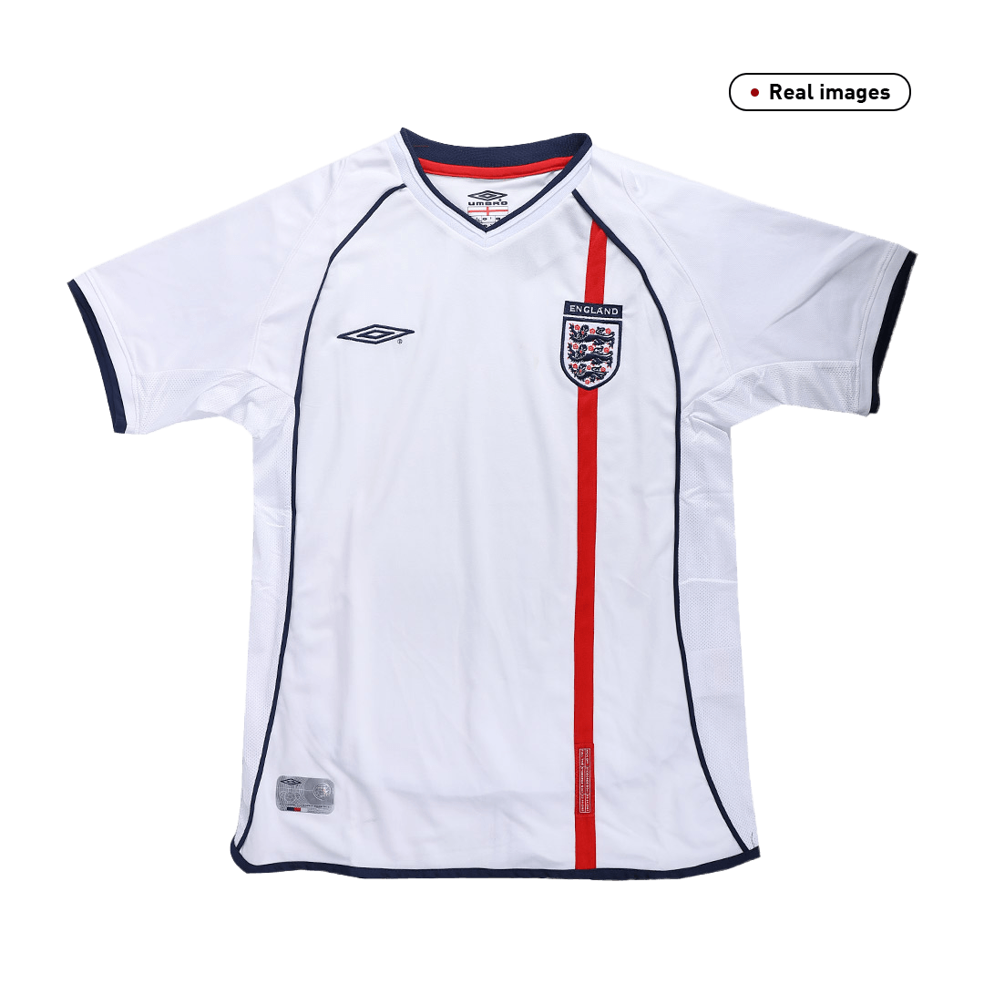 Retro England Mens Home Soccer Jersey 2002 White