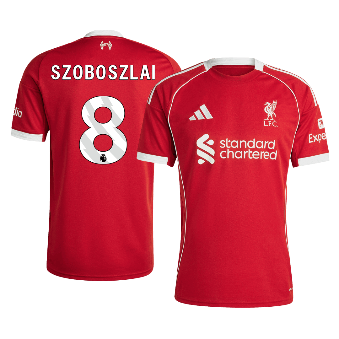 SZOBOSZLAI #8 Liverpool Mens Home Soccer Jersey 2025/26 Red