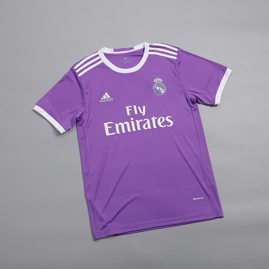 Retro Real Madrid Mens Away Soccer Jersey 2016/17 Purple