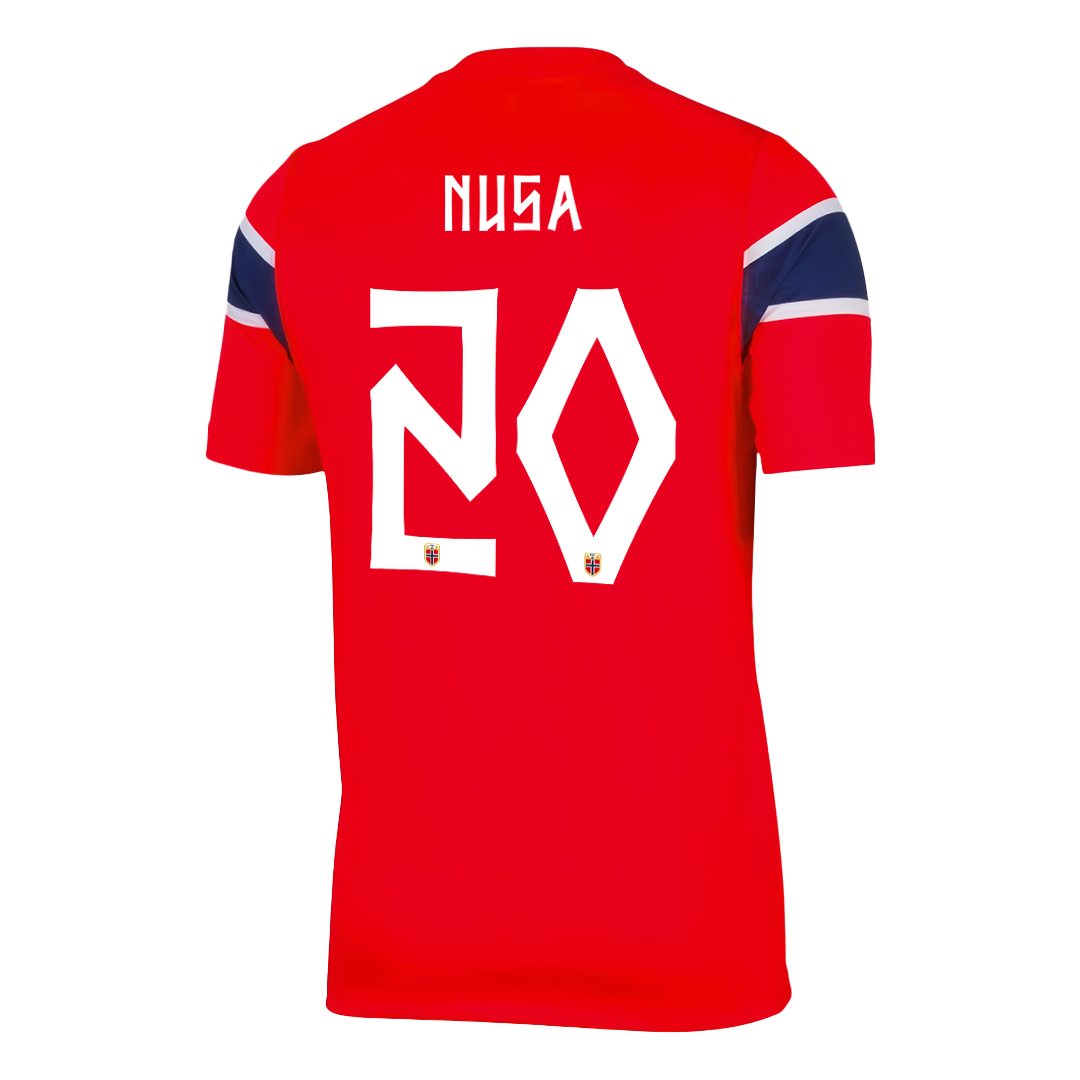 NUSA #20 Norway Mens Home Soccer Jersey World Cup 2026 Red