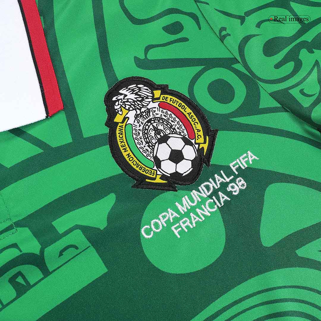 Retro Mexico Mens Home Soccer Jersey 1998 Green