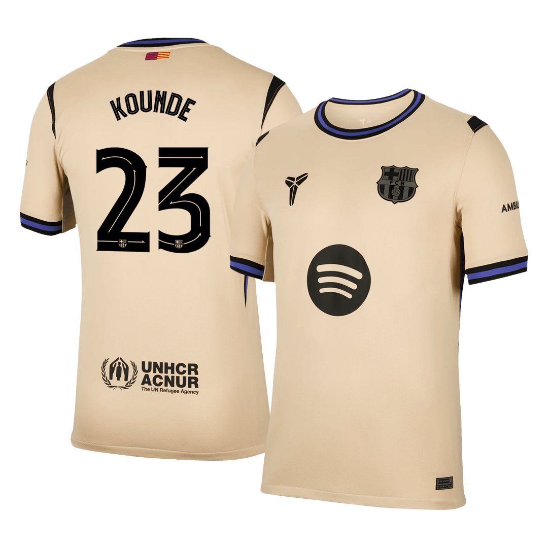 KOUNDE #23 Barcelona Mens Away Soccer Jersey UCL 2025/26 Yellow