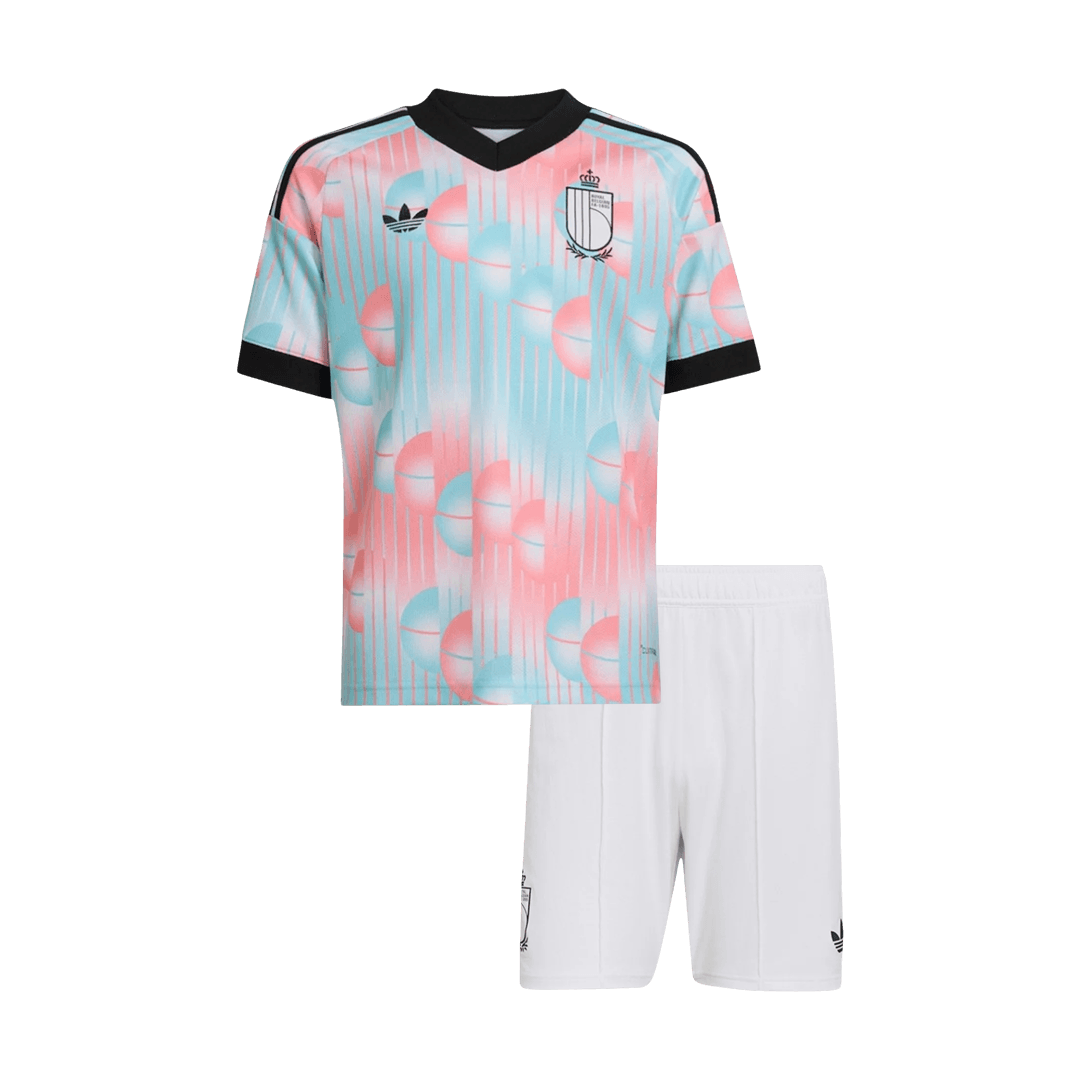 Belgium Kids Away Soccer Kit World Cup 2026 Blue&Pink
