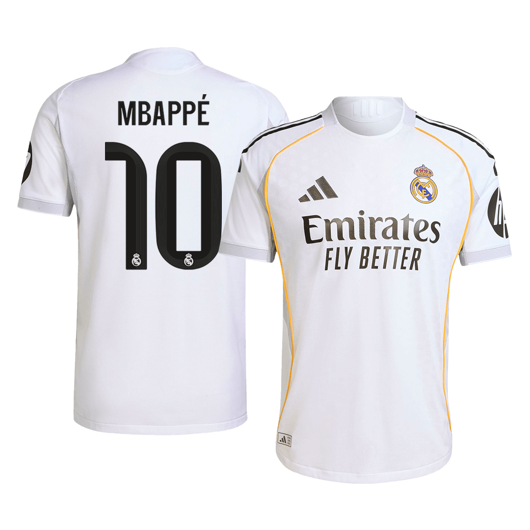 MBAPPÉ #10 Real Madrid Mens Home Soccer Jersey 2025/26 White [PREMIUM]