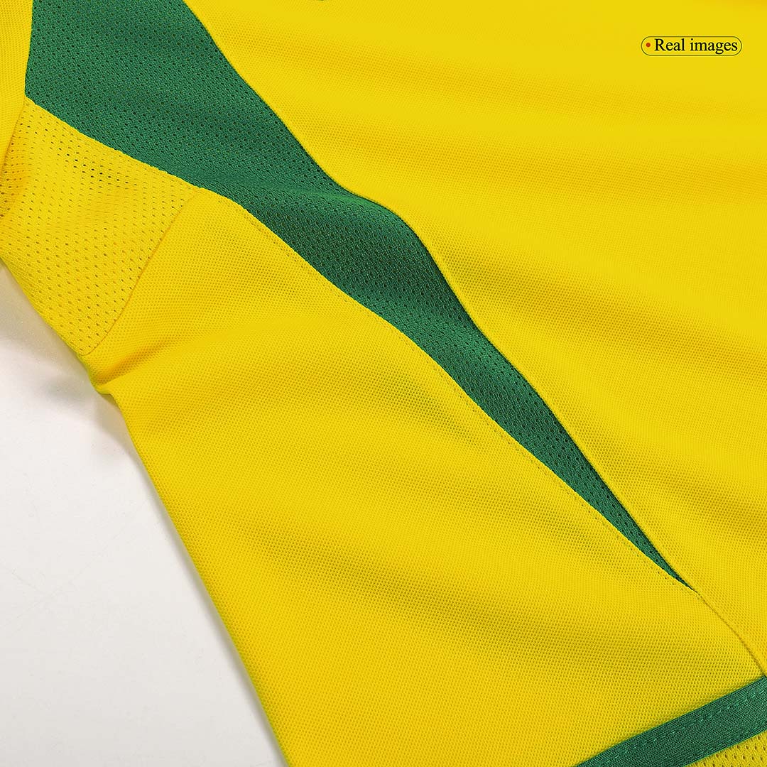 Retro Brazil Mens Home Soccer Jersey 2002/03 Yellow