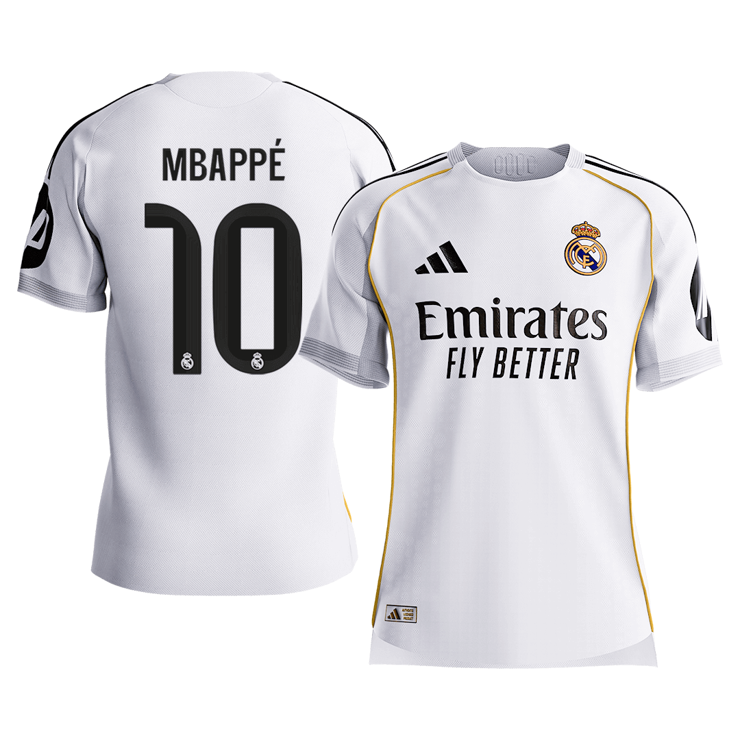 MBAPPÉ #10 Real Madrid Mens Home Soccer Jersey 2025/26 White - Player Version [PREMIUM]