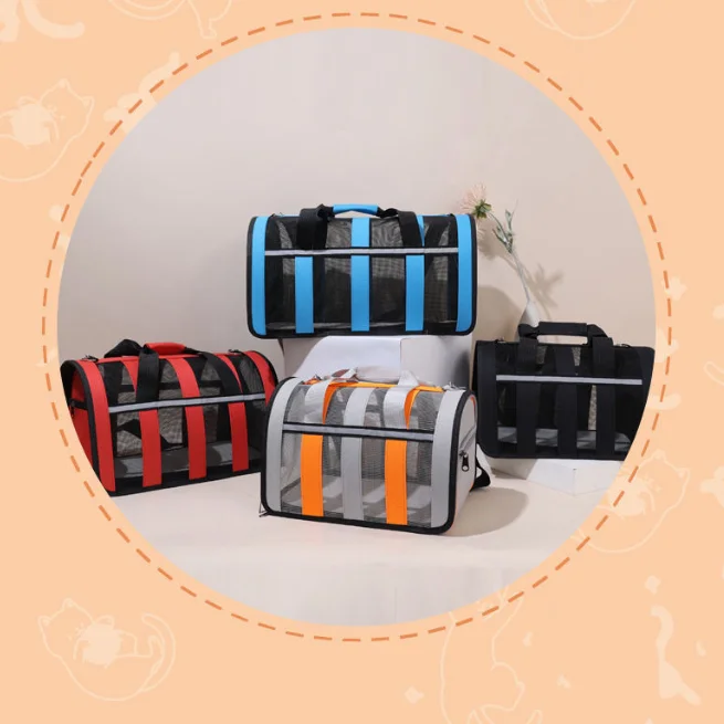 Large Capacity Foldable Pet Carrier Bag Breathable Crossbody Handbag Backpack Outdoor Travel Bag for Cats Dogs Wholesale-MOXMALL