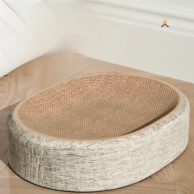 Luxury Sisal-Woven Cat Scratcher & Bed Combo-Durable Indestructible Shed-Resistant Oval Design