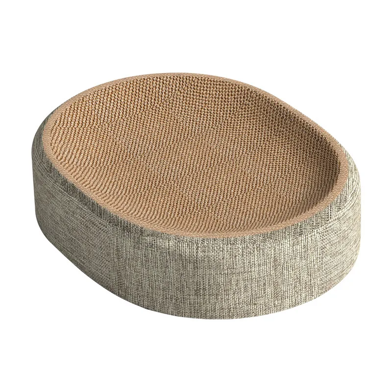 Luxury Sisal-Woven Cat Scratcher & Bed Combo-Durable Indestructible Shed-Resistant Oval Design