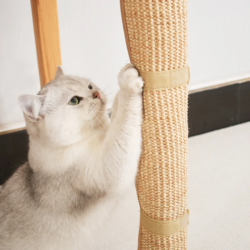 Customizable Patterns  Sisal-wrapped Table-leg cat Scratching Post Durable Wear-resistant Shed-free; Vertical Sisal Column