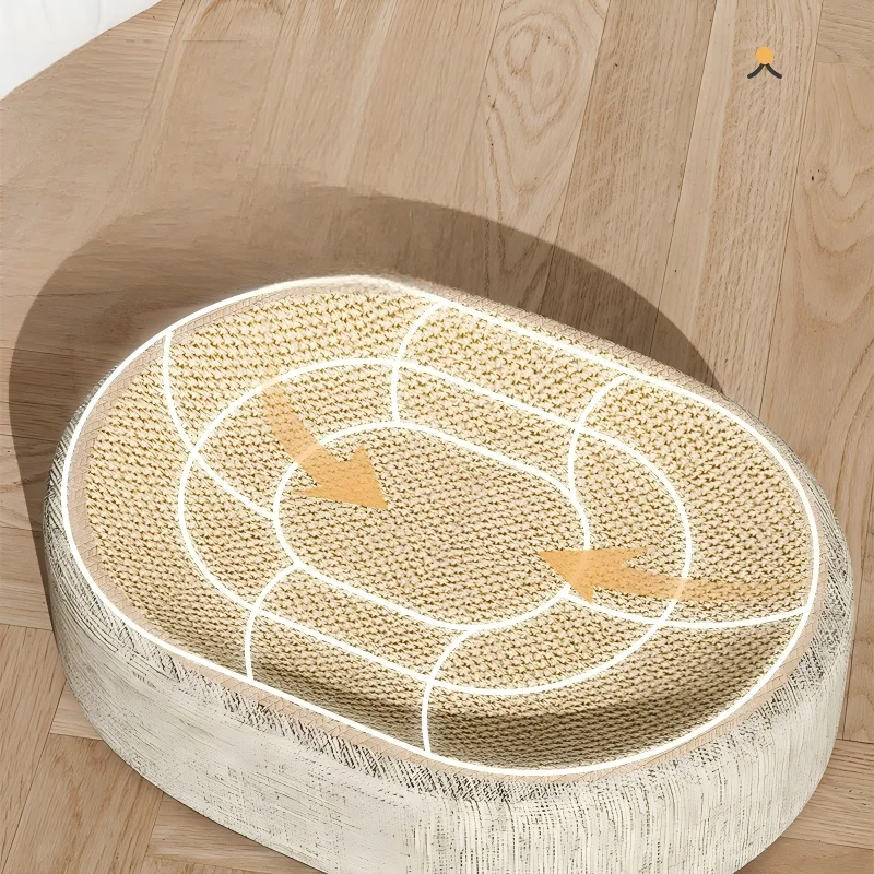 Luxury Sisal-Woven Cat Scratcher & Bed Combo-Durable Indestructible Shed-Resistant Oval Design