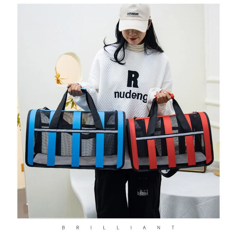Large Capacity Foldable Pet Carrier Bag Breathable Crossbody Handbag Backpack Outdoor Travel Bag for Cats Dogs Wholesale-MOXMALL