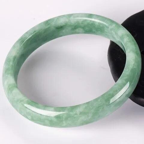 Authentic Natural Green Jade Bangle, Imperial Style Hand-Carved Jadeite Bracelet, Oriental Vintage Fine Jewelry Gift for Her