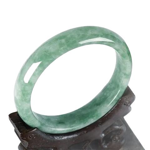 Authentic Natural Green Jade Bangle, Imperial Style Hand-Carved Jadeite Bracelet, Oriental Vintage Fine Jewelry Gift for Her