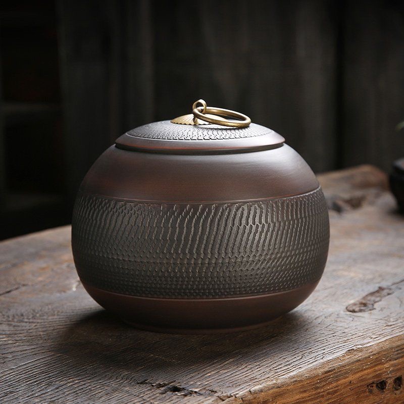 AuienTea Pu‑er Tea Gift Set, Twin Hand‑Carved Purple Pottery Caddies, Vintage Brocade Fabric Handbag, Aged Ripe Pu‑er for Holiday & Business Gifting