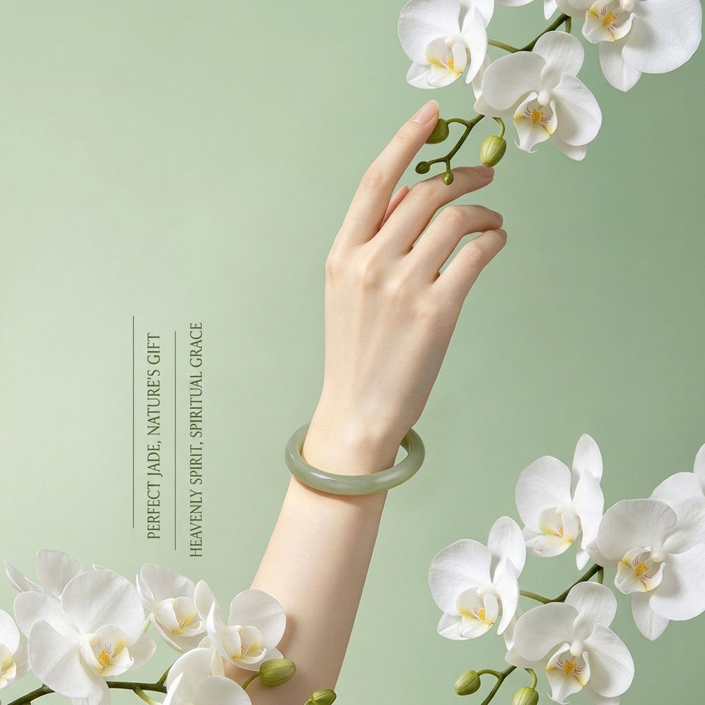 Natural Hetian Jade Bangle | Oriental Elegance Collection