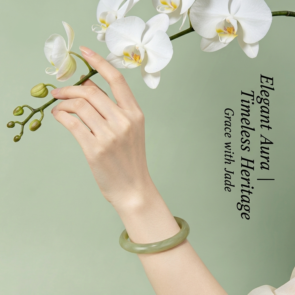 Natural Hetian Jade Bangle | Oriental Elegance Collection