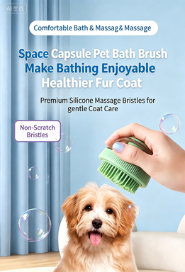 Pet Grooming Brush Self‑Cleaning Slicker Brush for Dog Cat Removes Loose Undercoat Hair