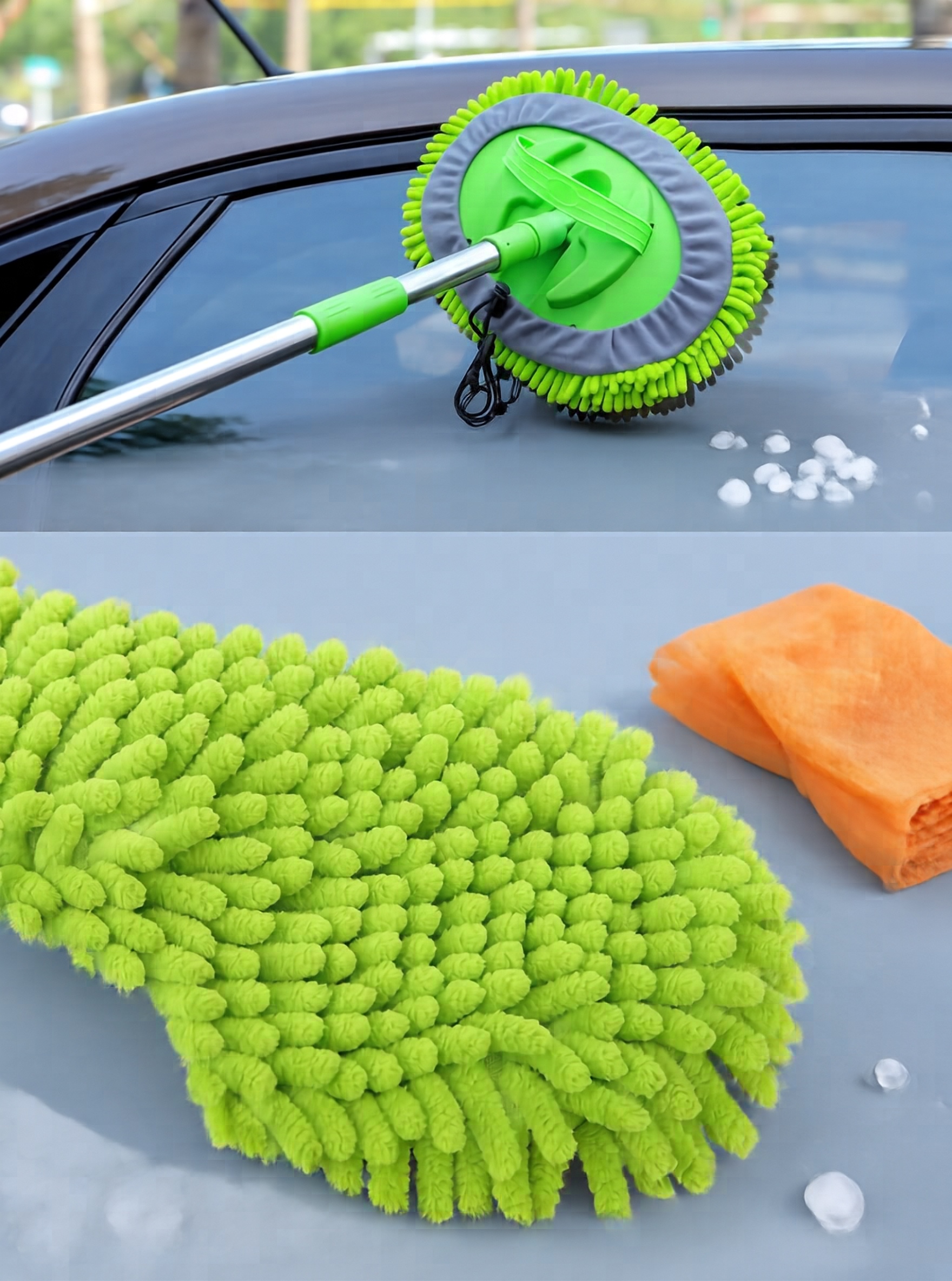 Car wash mop, car cleaning brush, telescopic chenille car wash brush, car cleaning tool, dust duster