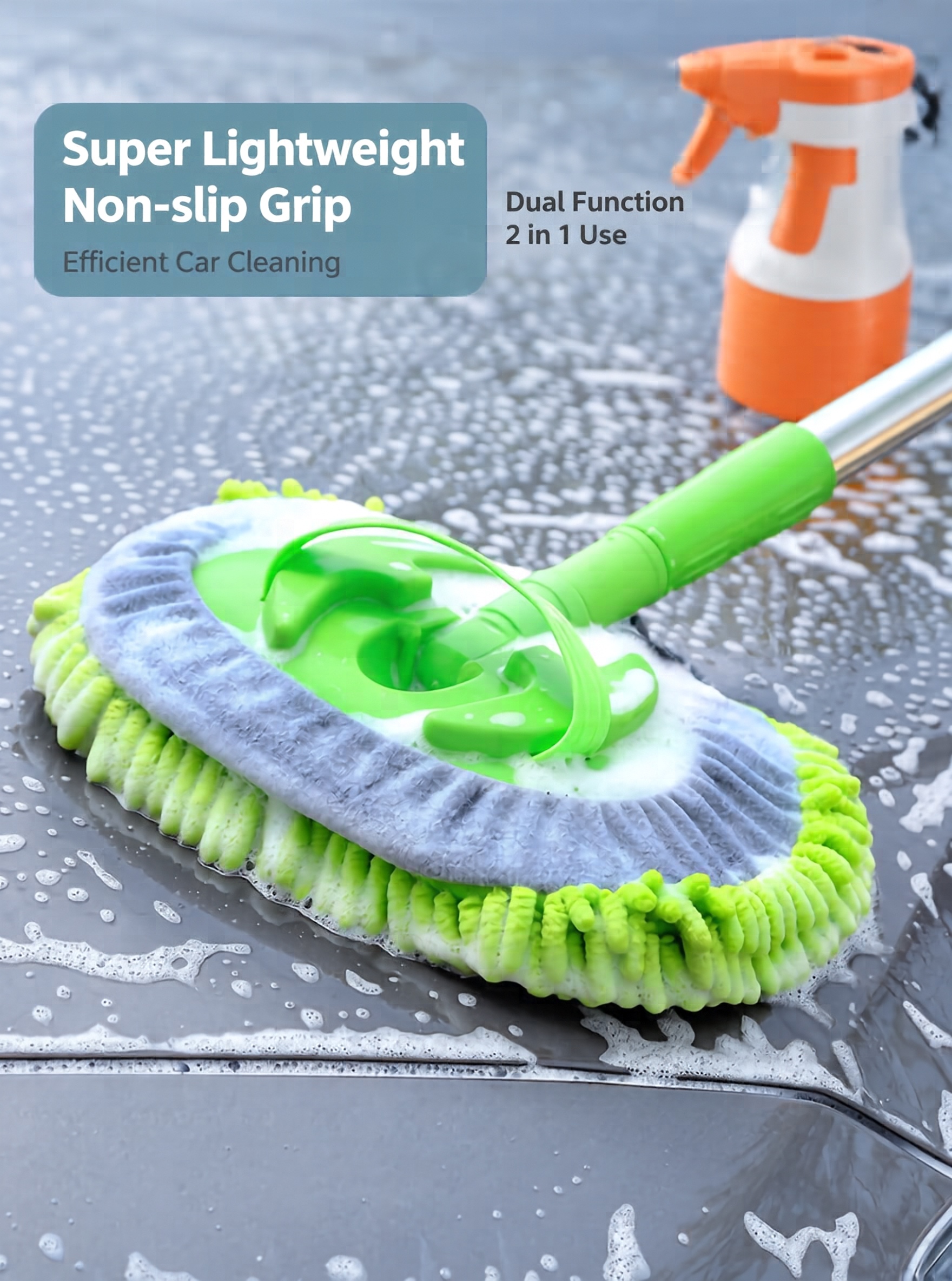 Car wash mop, car cleaning brush, telescopic chenille car wash brush, car cleaning tool, dust duster