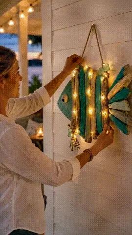 Coastal fish wall decor full view
