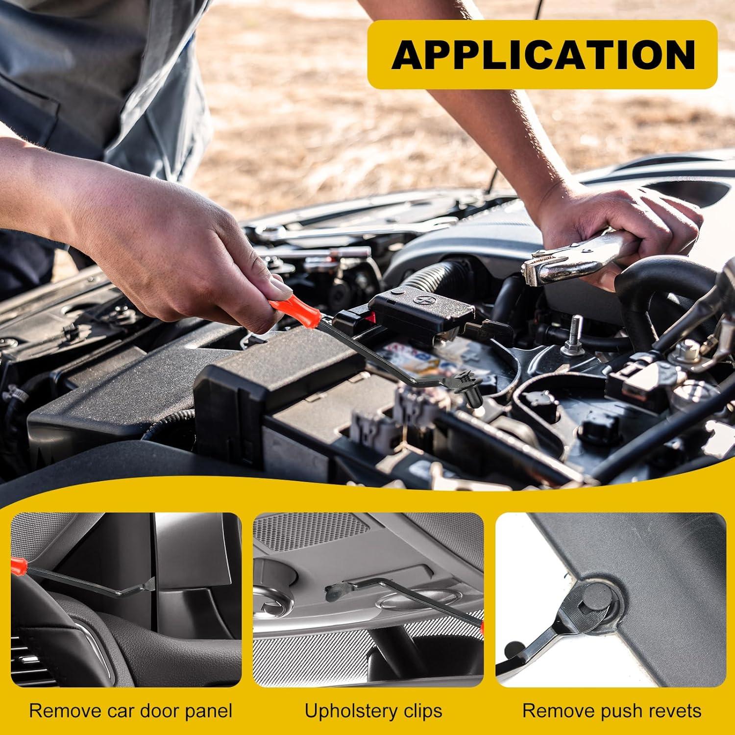 Professional Plastic Fastener Pry Tool set in Use