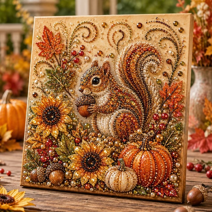 Cozy Fall Squirrel