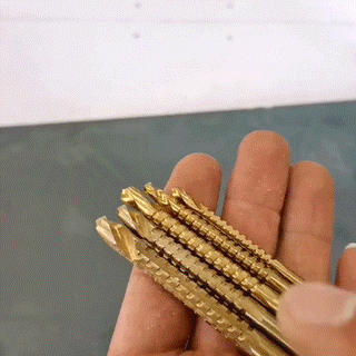 Serrated drill bit working demo gif