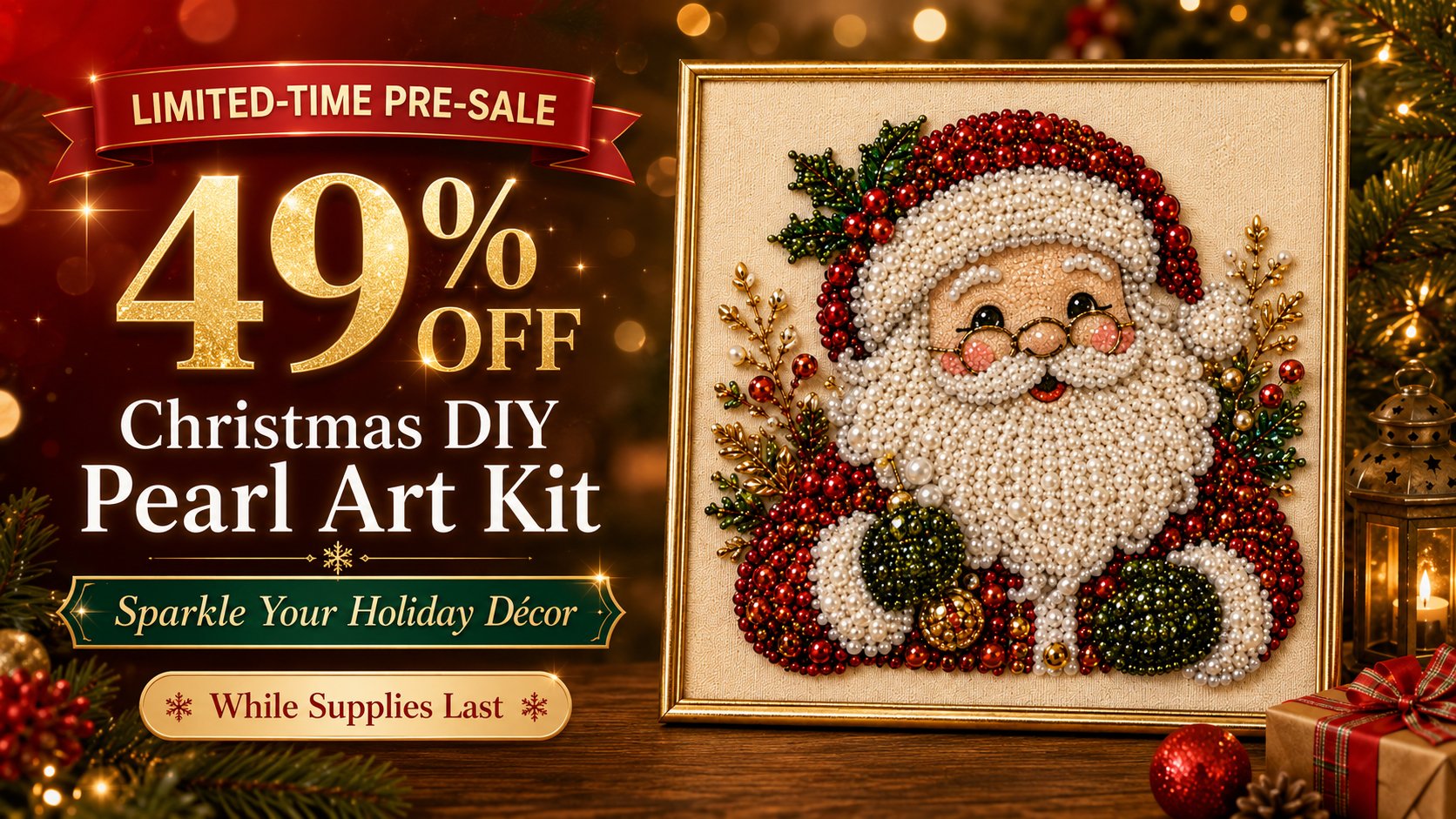 Five Christmas pearl painting designs showcase