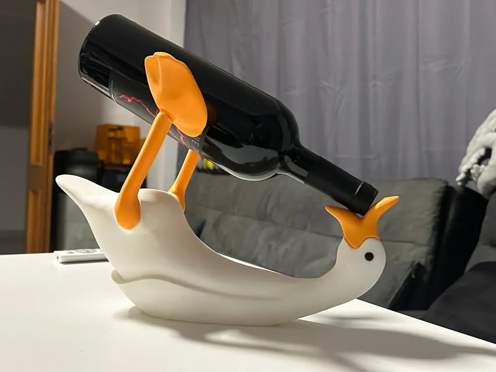 Goose wine holder home bar scene display