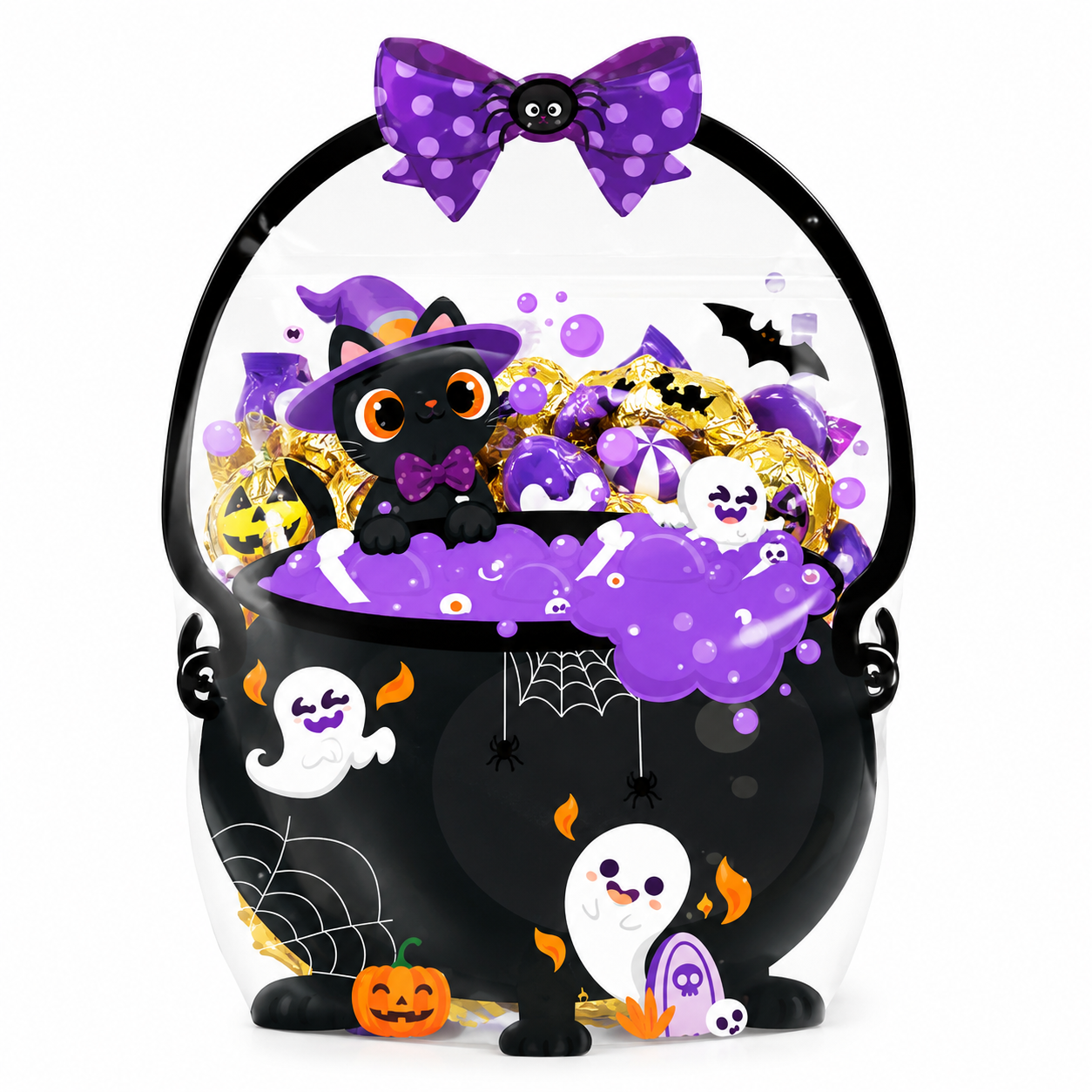 Witch Cat Magic Cauldron