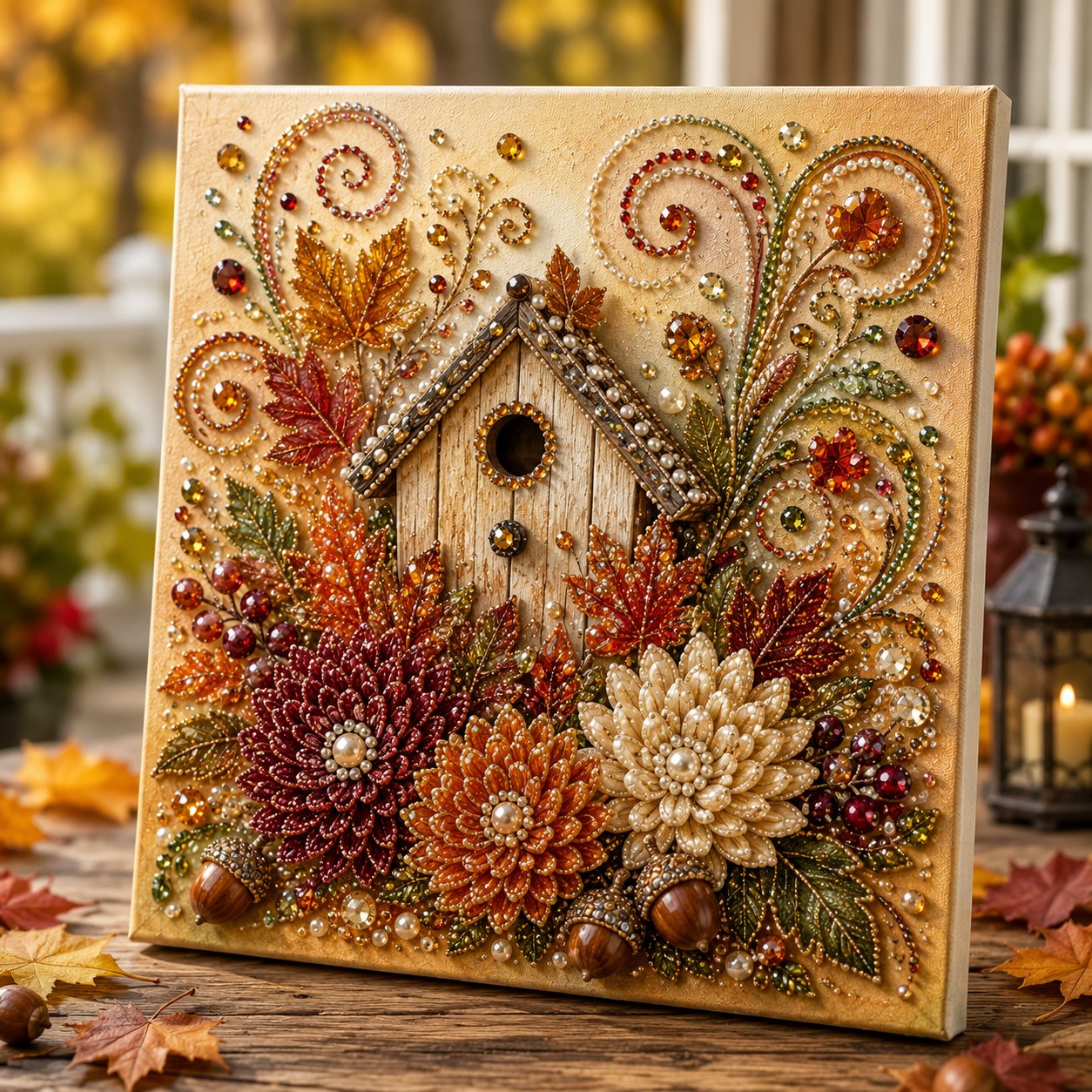 Autumn Birdhouse Decor