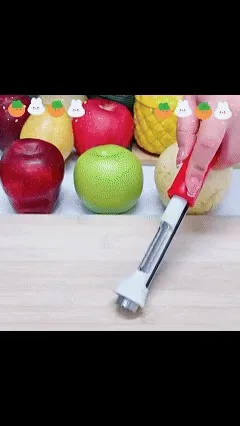 2-in-1 fruit corer peeler working animation