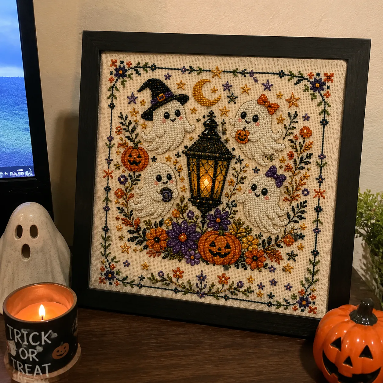 Brian's finished dark gothic floral stitch pattern