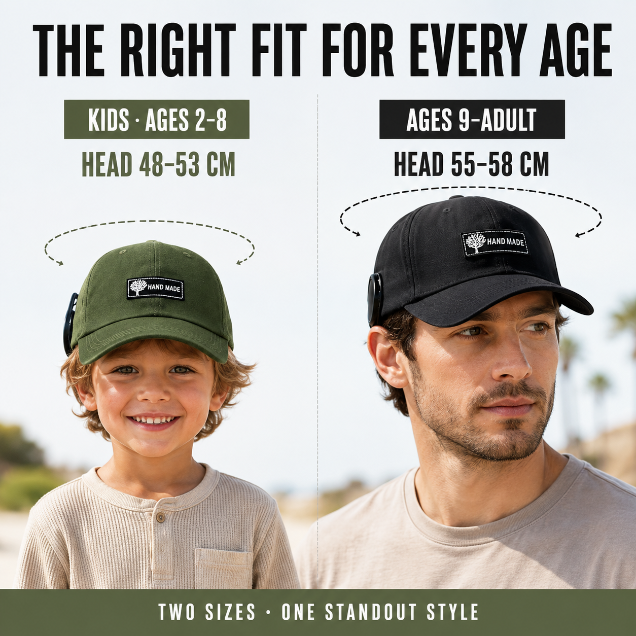 Kids and adult hat size guide