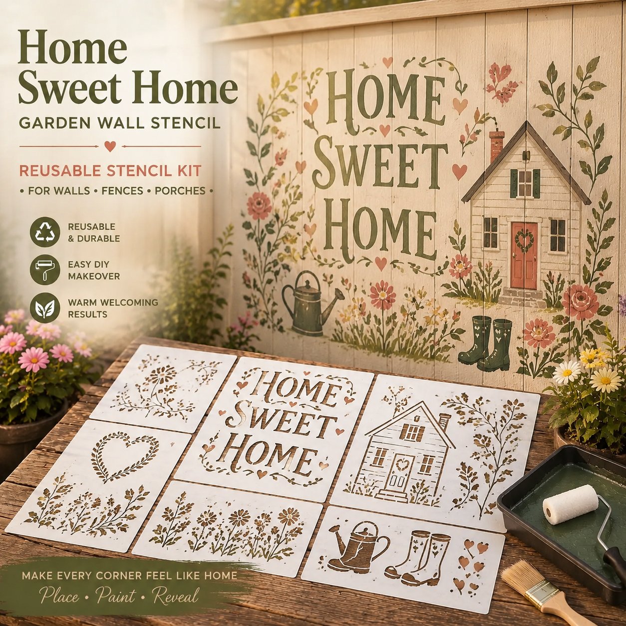 Home Sweet Home Wall Stencil